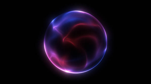 istock Red blue sphere blurred focus isolated black background slow glowing motion purple violet gradient color cinematic abstract light orb futuristic sci fi visual depth atmosphere digital design 2256444184