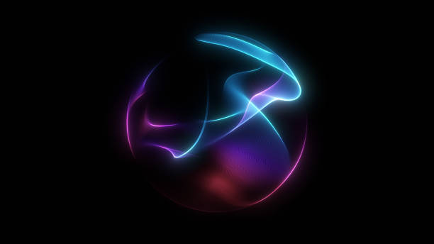 istock Glowing blue magenta gradient sphere luminous wavy purple 3D ball bright web energy form round smooth glass surface dynamic plasma vortex dark background futuristic sci fi abstract cosmic visual 2256444194