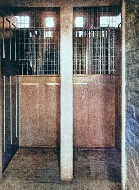 Black and White Photograph of the British Empire in the 19th Century: Law and Justice, Wormwood Scrubbs prison, Visiting Room