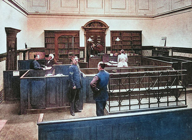 Black and White Photograph of the British Empire in the 19th Century: Law and Justice, Police Court, Bow Street, London