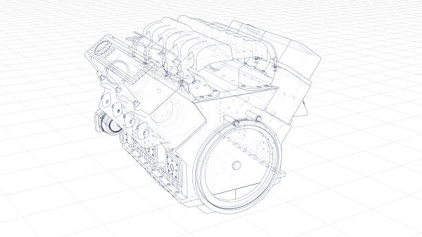 3d Sketch of an engine