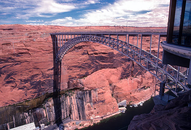 Glen Canyon Dam Bridge Close-up - 1990. Scanned from Kodachrome 25 slide.