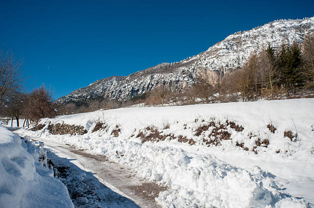 Snowfall in Trentino . Andalo , Molveno , Paganella , Fai della Paganella. Dolomiti di Brenta