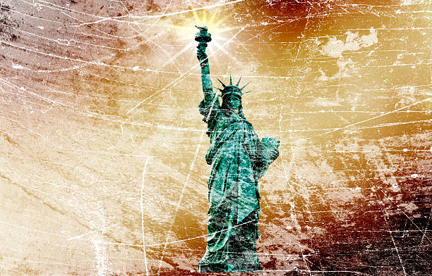 American Statue of Liberty in Grunge Style