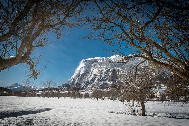 Snowfall in Trentino . Andalo , Molveno , Paganella , Fai della Paganella. Dolomiti di Brenta, cross-country skiing