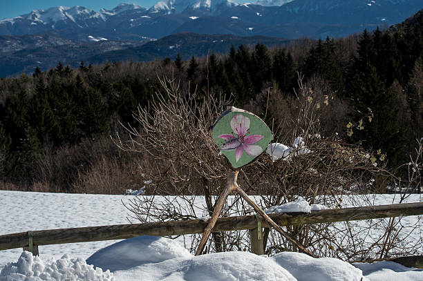 Snowfall in Trentino . Andalo , Molveno , Paganella , Fai della Paganella. Dolomiti di Brenta
