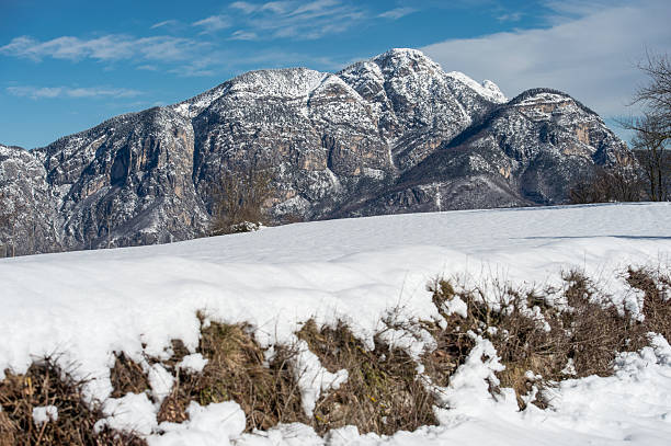 Snowfall in Trentino . Andalo , Molveno , Paganella , Fai della Paganella. Dolomiti di Brenta, cross-country skiing