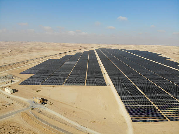 Solar panels renewable energy sustainable resources net zero emission aerial view