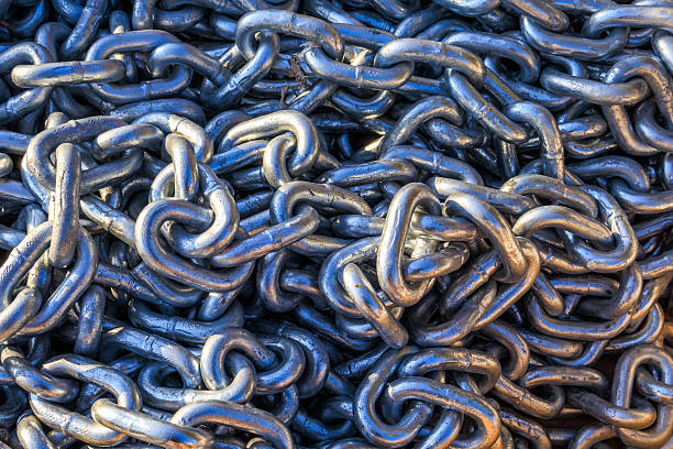 Climbing chains attached to a concrete slide