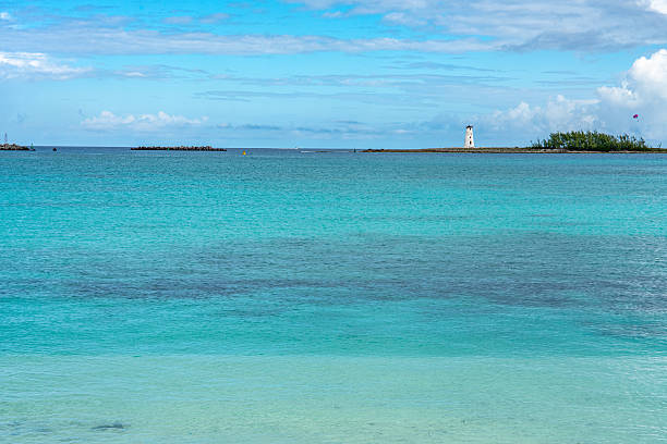 Street view of West Bat Street, Nassau, The Bahamas.