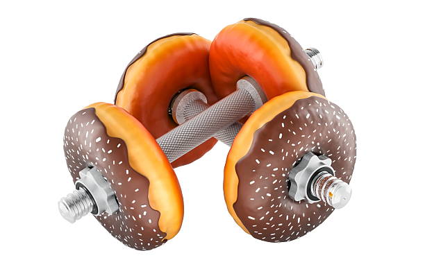 Dumbbells made of donuts. 3D rendering