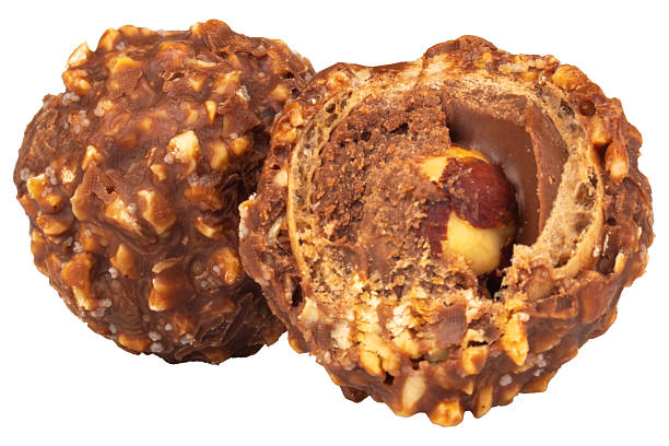 Chocolate Peanut Balls isolated on white background