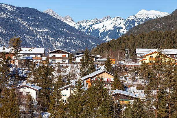 Idyllic small mountain village beside a creek in the Austrian Alps