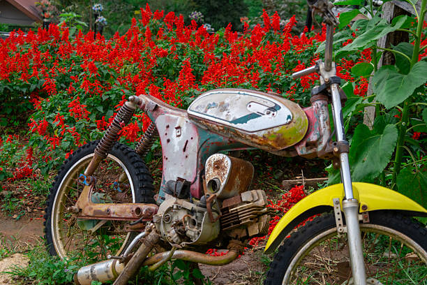 Rusty beach motorcycle. High quality photo