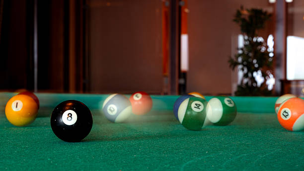 3D rednering of a pool game in a bar
