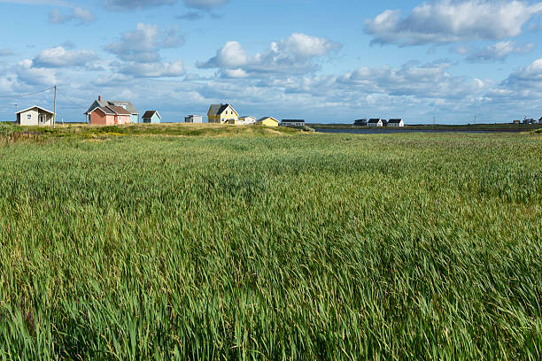 Beautiful landscape of Iles de la Madeleine, village of Havre Aubert.