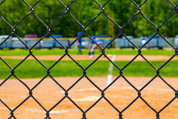 Baseball with player in bacground