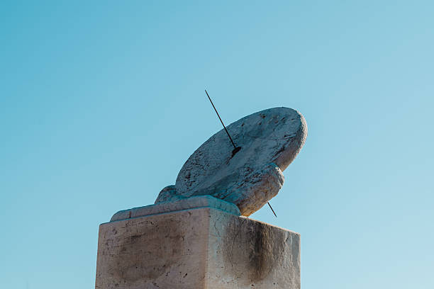 vintage shadow sundial with no shadow so you can make your own shadow for time.