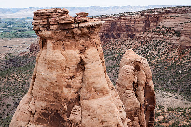 Praying Hands rock formation in Colorado National Monument as seen from Otto's Trail