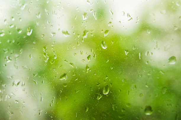 Rain water drops on window glass background