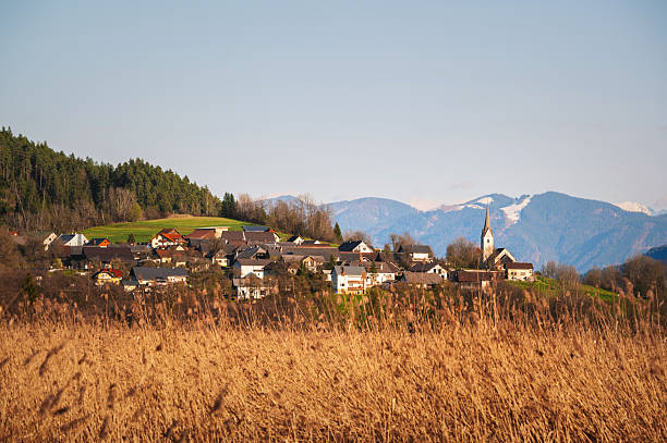 Beautiful Austrian Village in the spring. Pressegger see.