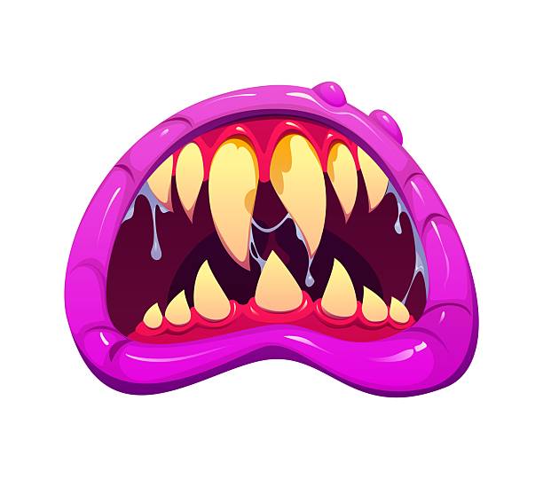 Green Slime In Mouth Vector Isolated On White Stock Illustration