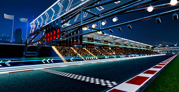 istock 3d rendering racetrack starting grid at night awaiting racing 2256537484