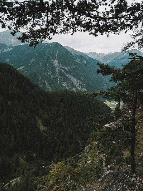 View from Panoramarundweg Rossfeld viewpoint at the border between Germany and Austria