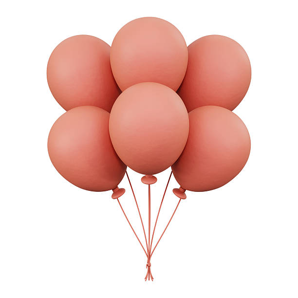 Red balloons isolated on white background.
