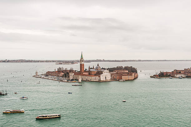 Venice seen from above, the lagoon, St. Mark's Square