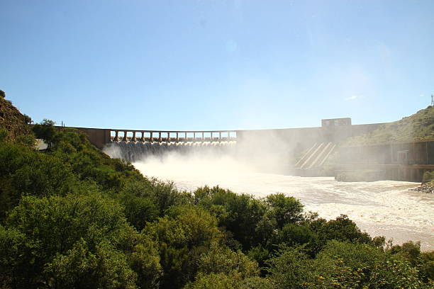 Gariep Dam, South Africa’s largest dam by volume, seen overflowing at full capacity in the Northern Cape. The dam forms part of the Orange River Project and plays a critical role in water storage, irrigation, and hydroelectric power generation.