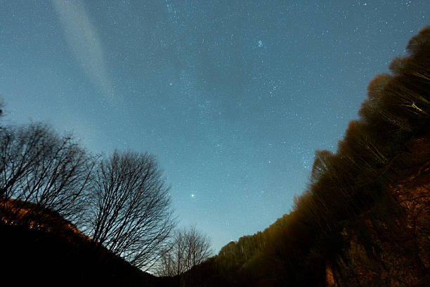Sky Starry. Dark Blue Night Background with Star