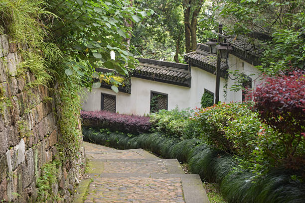 Path through a small Chinese village in Hangzhou, China