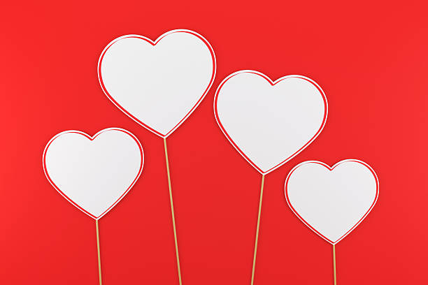 Heart Shape And Valentines Day Concept On Red Background