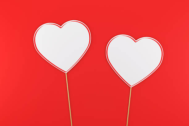 Heart Shape And Valentines Day Concept On Red Background