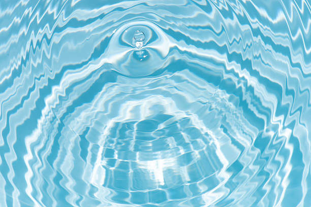 Clean water with water droplets and waves