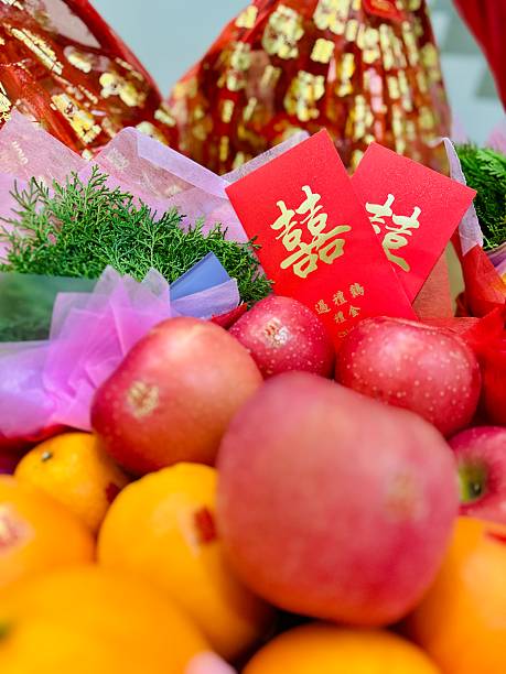 Chinese traditional wedding betrothal gift on tray