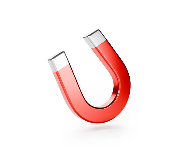 Red Horseshoe Magnet Isolated On White.