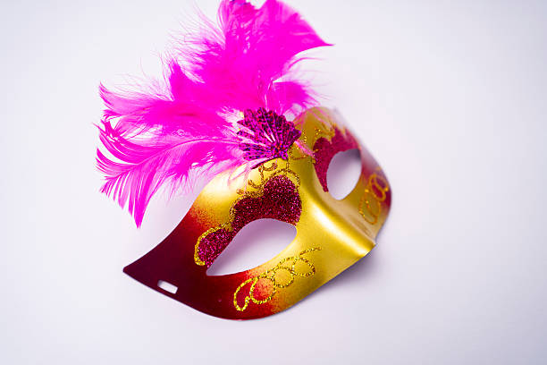 Carnival masks, beautiful carnival masks under dark surface, low key, selective focus.