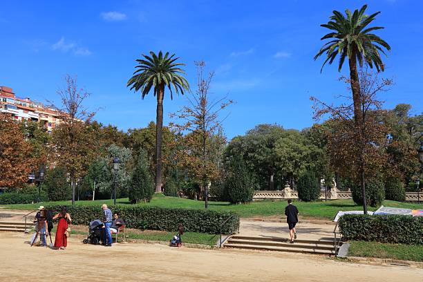 People visit public park known as Parc de la Ciutadella in Barcelona, Spain.