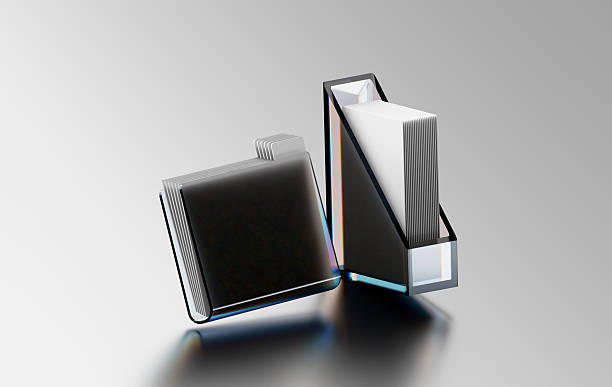 Modern acrylic file organizers in elegant composition for office and workspace design
