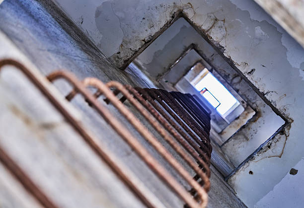 Metal staircase leading upward