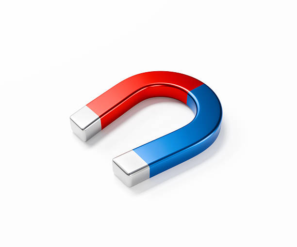 Red And Blue Horseshoe Magnet Isolated On White
