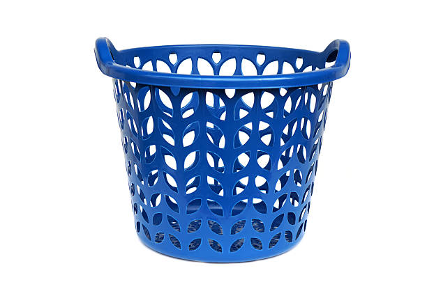 Empty laundry hamper, isolated on white.