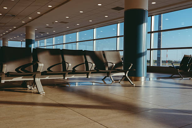 Hong Kong Airport Departure Hall，Airplane travel concept