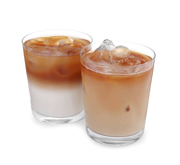 istock Glasses of fresh iced coffee isolated on white 2256595822