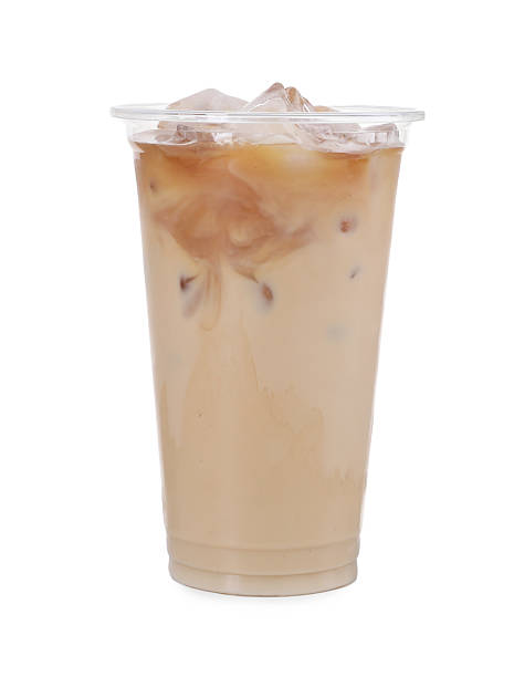 istock Plastic cup of fresh iced coffee isolated on white 2256595828