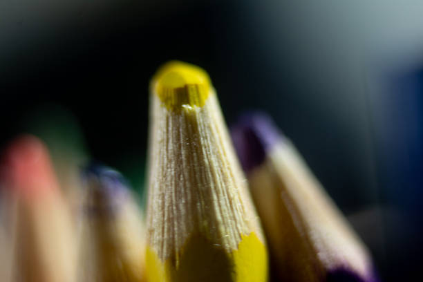 Green Pencil on White Background