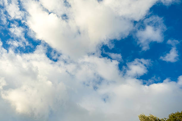 white clouds in the blue sky environment