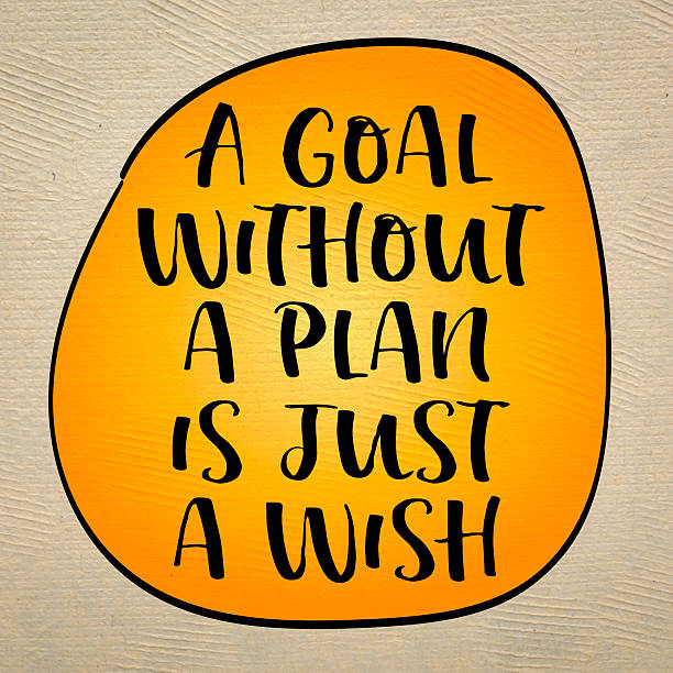 a goal without a plan is just a wish - motivational note, personal development, business or career concept